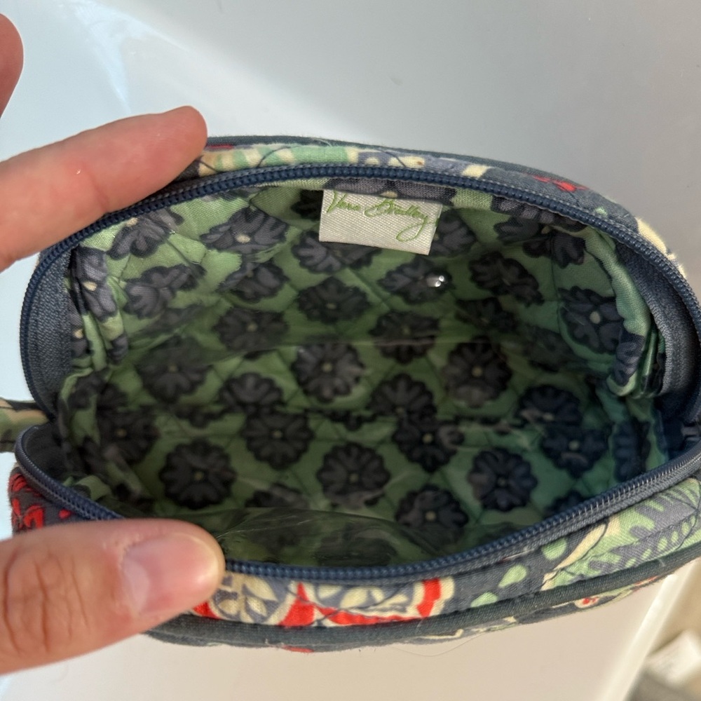 Vera Bradley Black and Red Floral Makeup Pouch - Picture 2 of 2